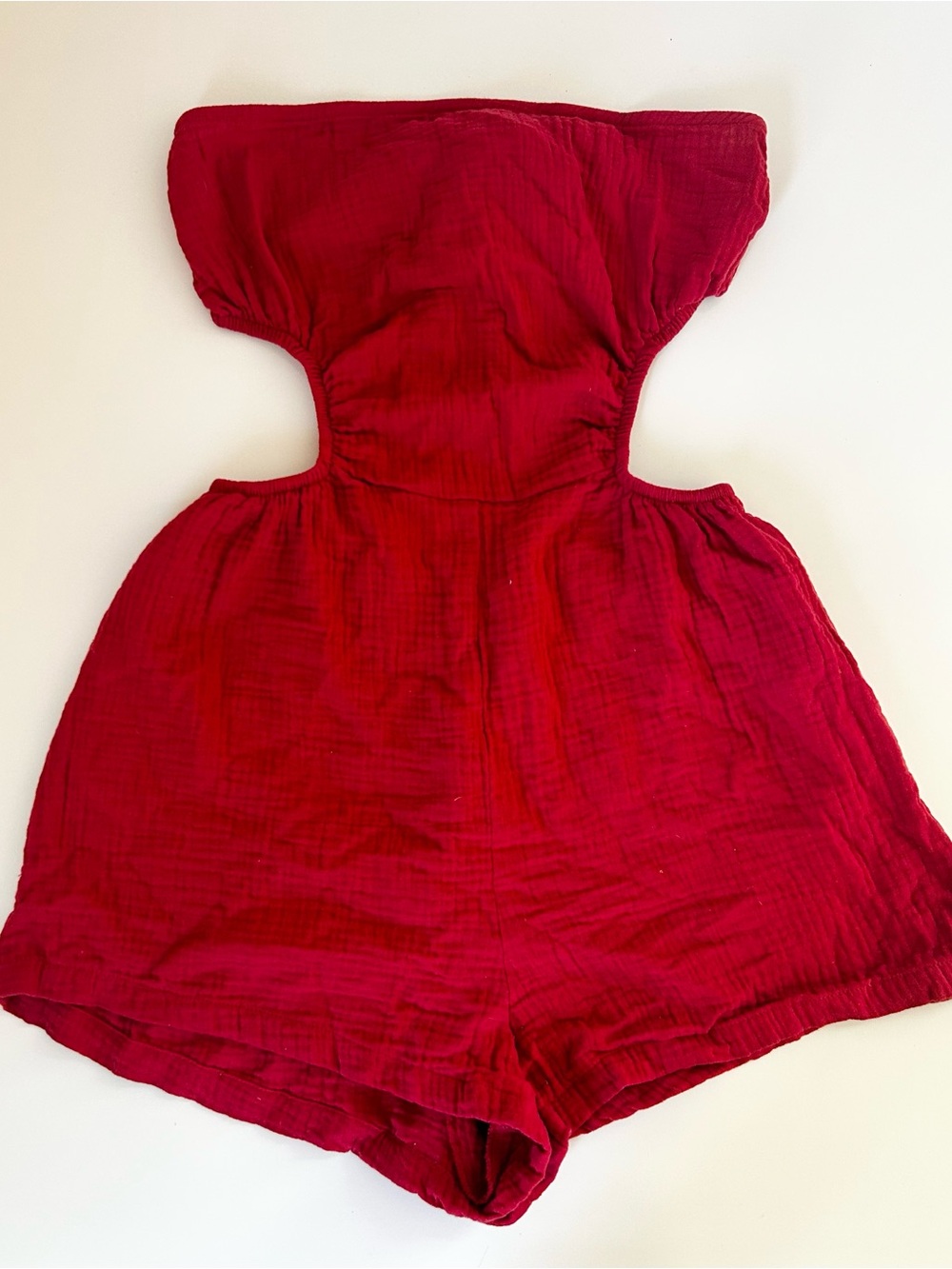 Women’s Red Open Back Bandeau Romper